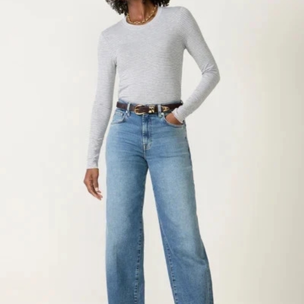 7 for all mankind Stovepipe Straight Ankle Color Oceanstone